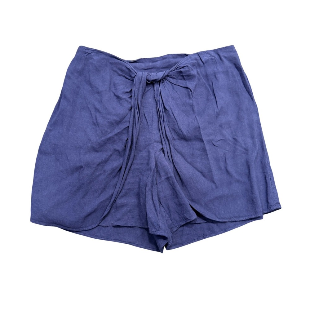 Hei Hei Anthropologie Tie Front Shorts Womens Small Blue Skort Skirt Overlay